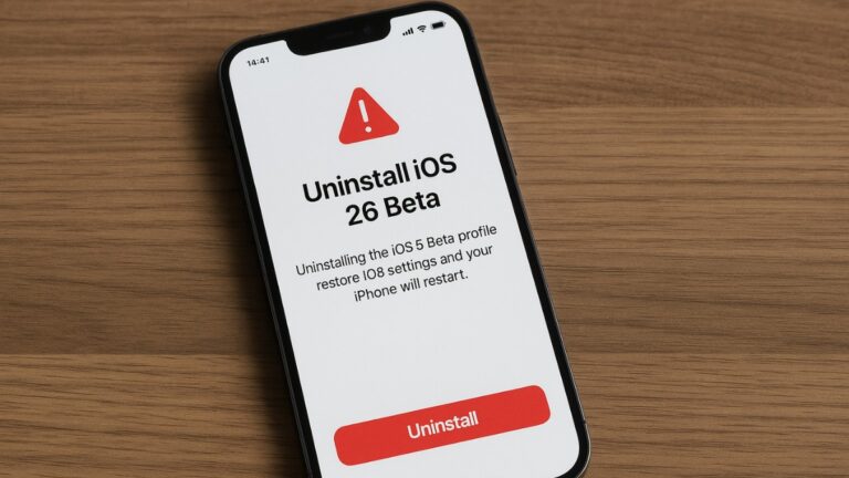 Uninstall iOS 26 Beta